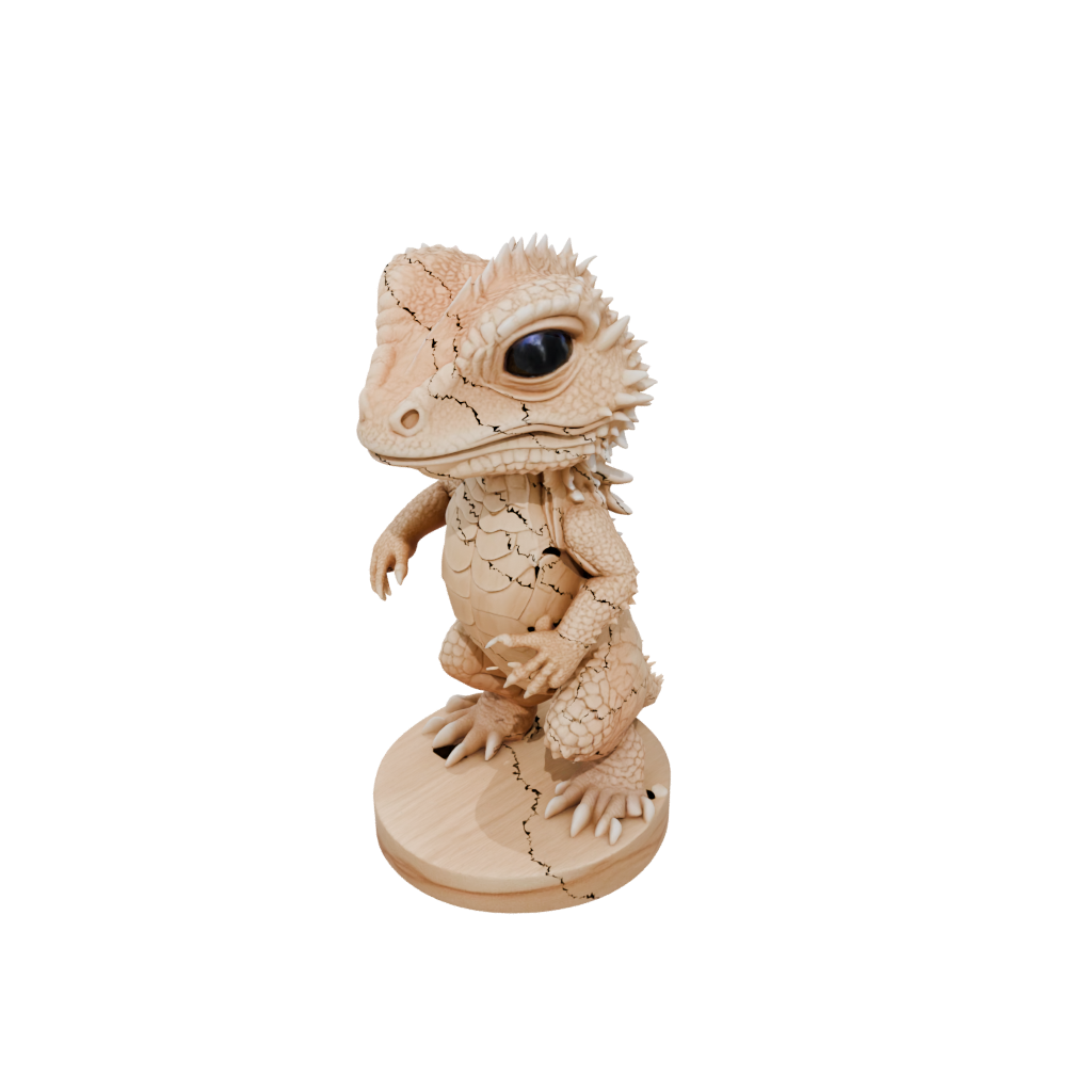 Woodgrain Chibi Flexi Bearded Dragon
