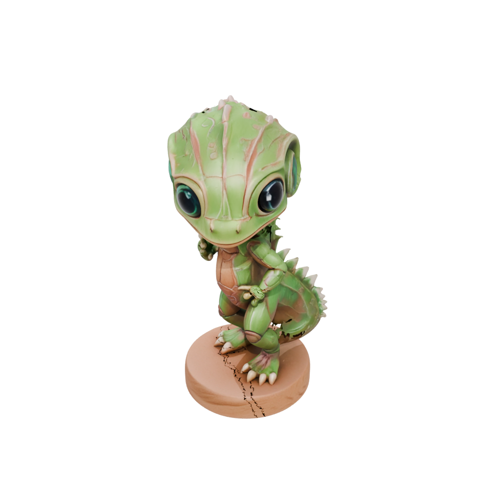 Woodgrain Chibi Flexi Chameleon