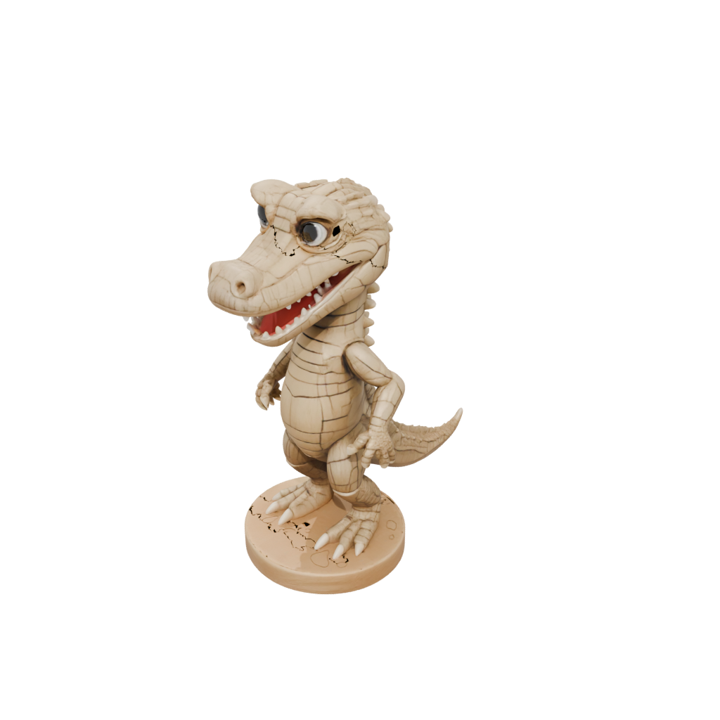 Woodgrain Chibi Flexi Crocodile