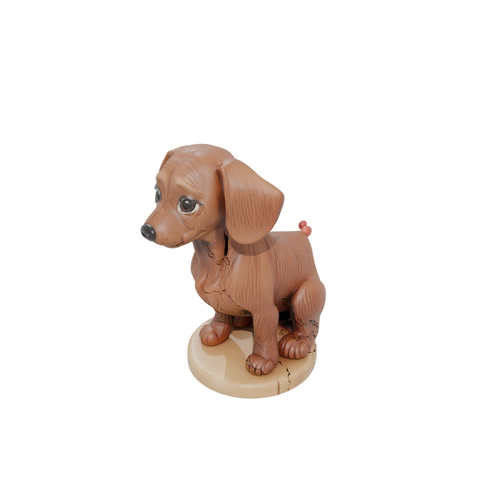 Woodgrain Chibi Flexi Dachshund Dog