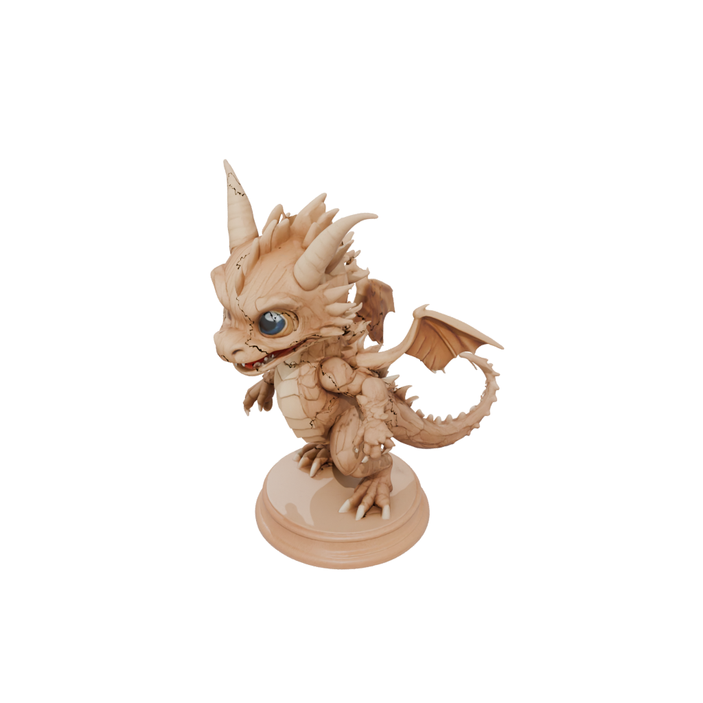 Woodgrain Chibi Flexi Dragon