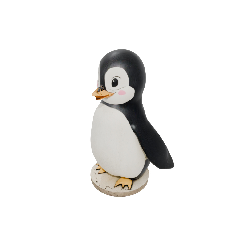 Woodgrain Chibi Flexi Emperor Penguin