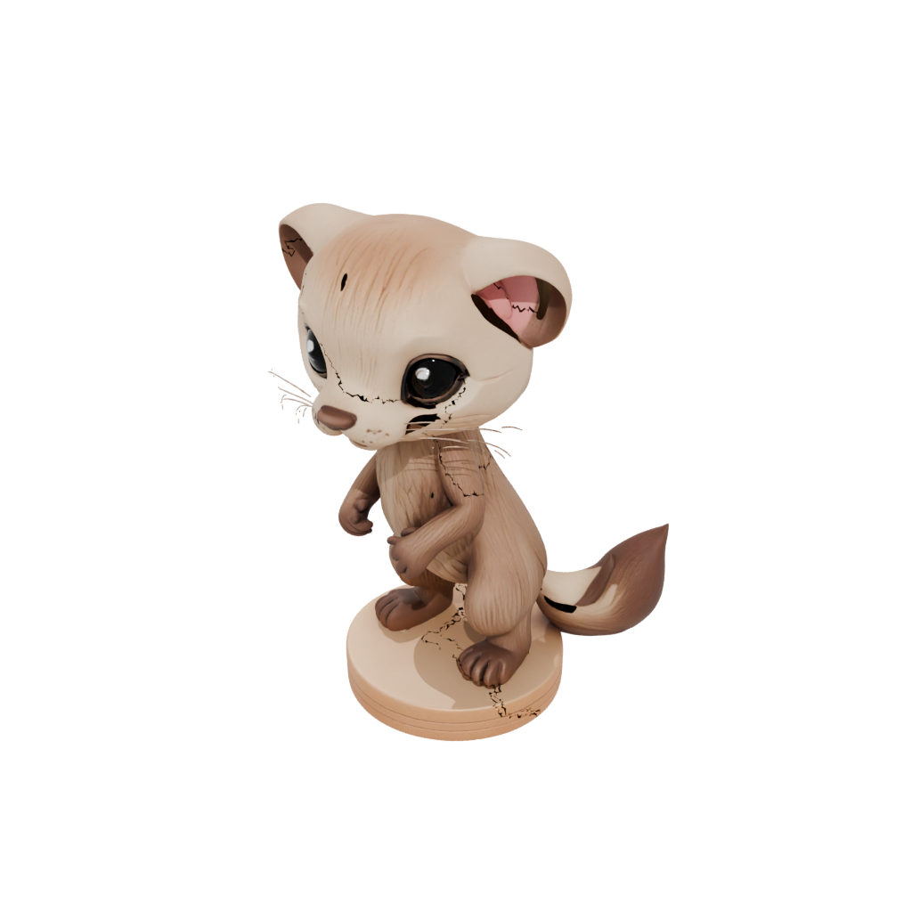 Woodgrain Chibi Flexi Ferret