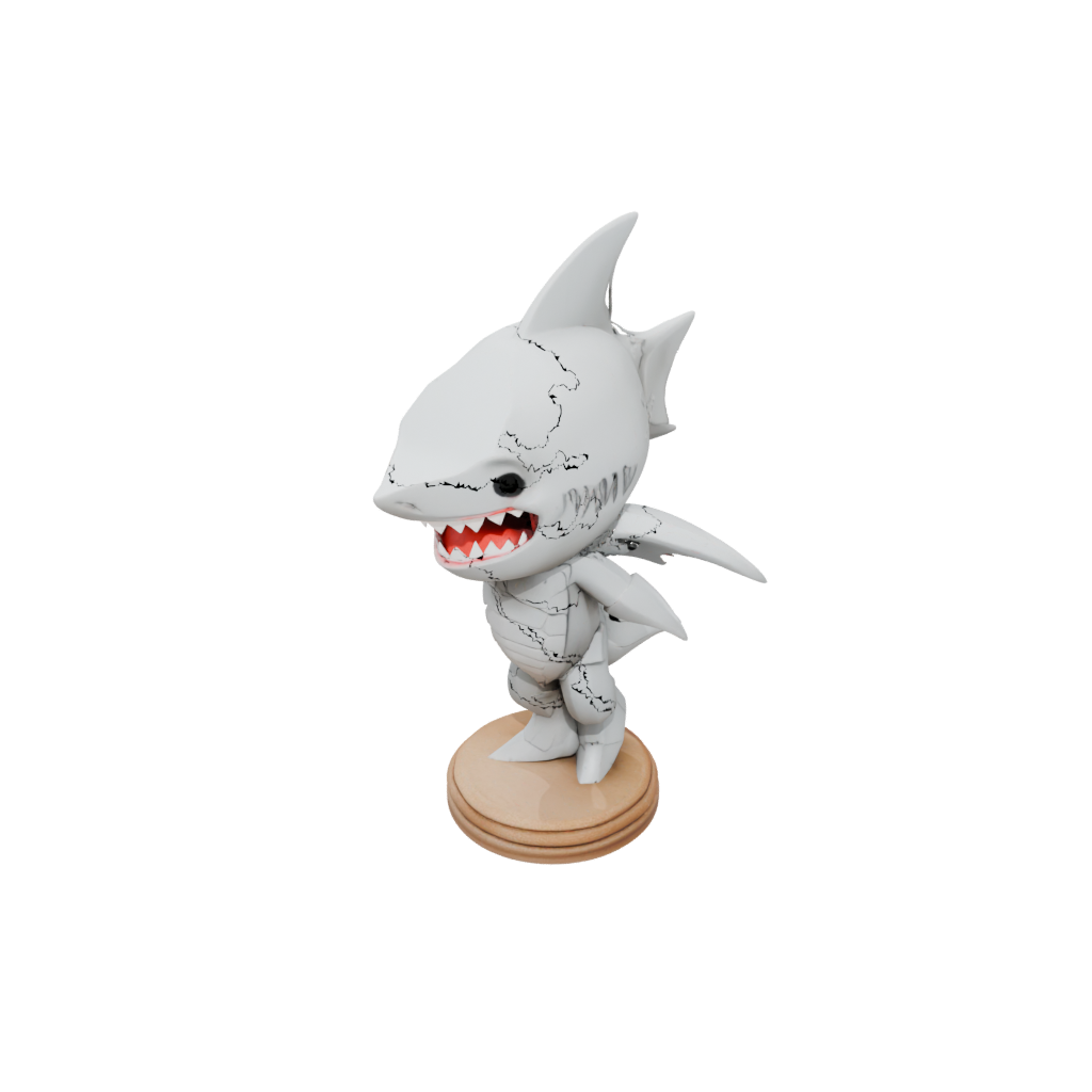 Woodgrain Chibi Flexi Great White Shark