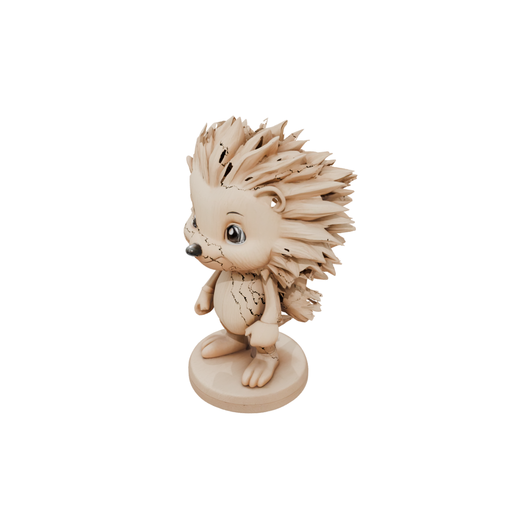Woodgrain Chibi Flexi Hedgehog