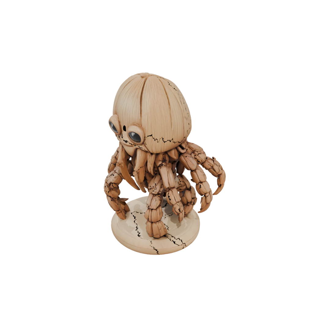Woodgrain Chibi Flexi Hermit Crab