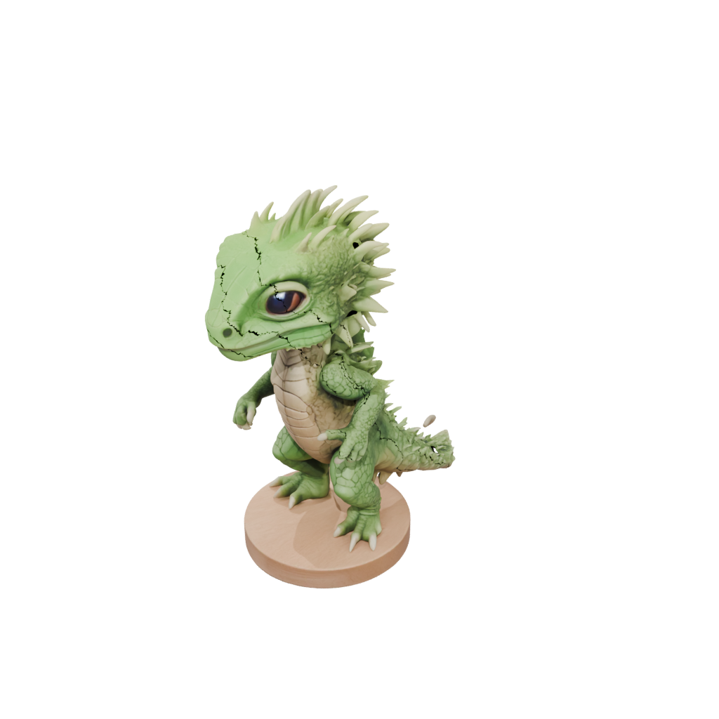 Woodgrain Chibi Flexi Iguana