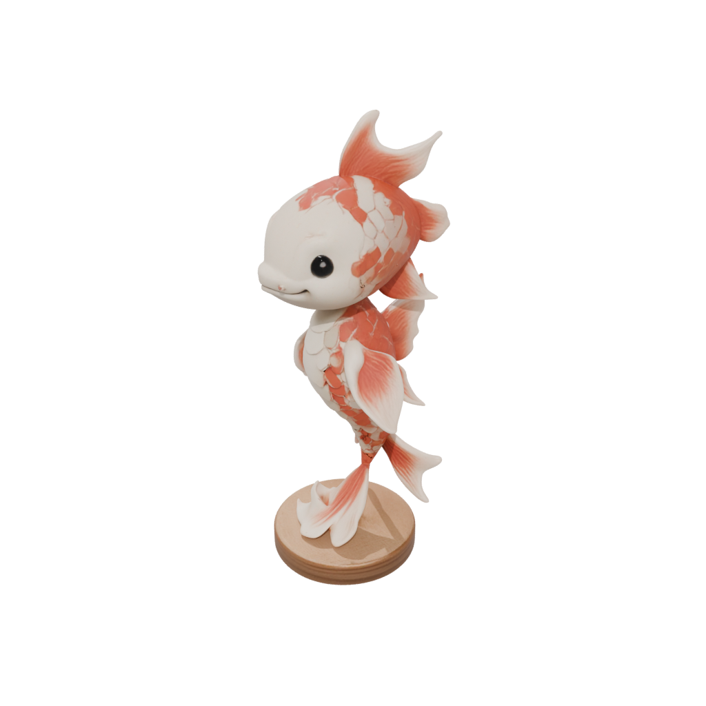 Woodgrain Chibi Flexi Koi Fish