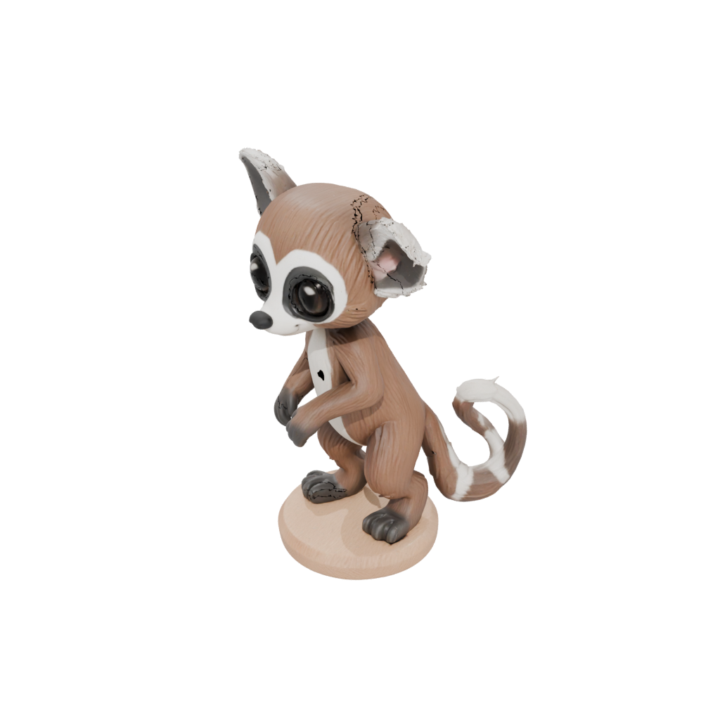 Woodgrain Chibi Flexi Lemur