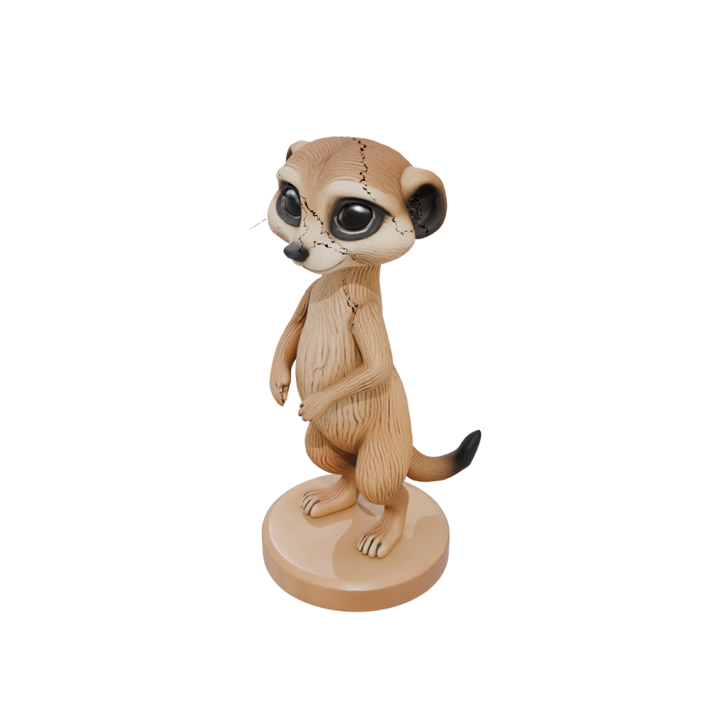 Woodgrain Chibi Flexi Meerkat