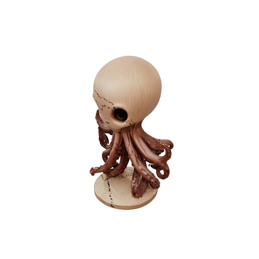 Woodgrain Chibi Flexi Octopus