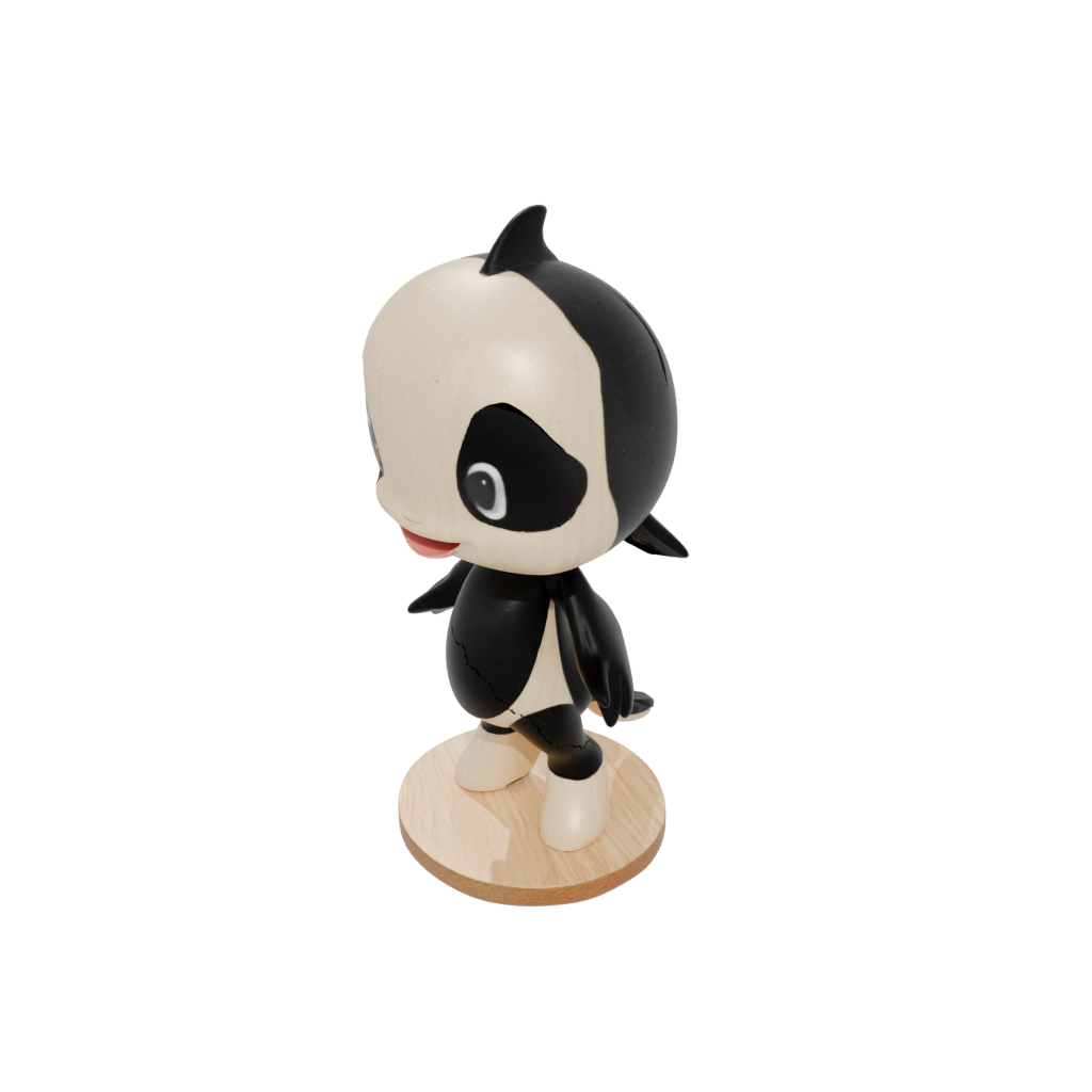 Woodgrain Chibi Flexi Orca Whale
