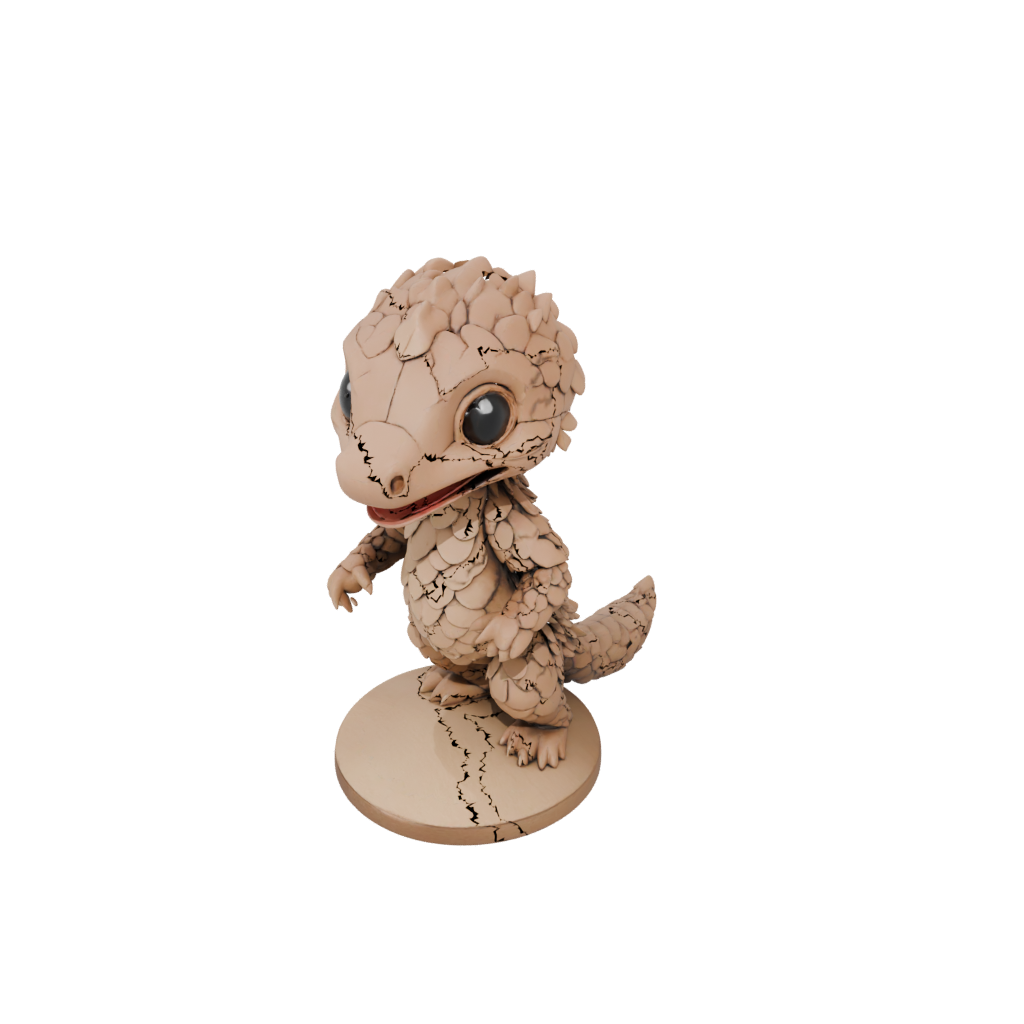 Woodgrain Chibi Flexi Pangolin