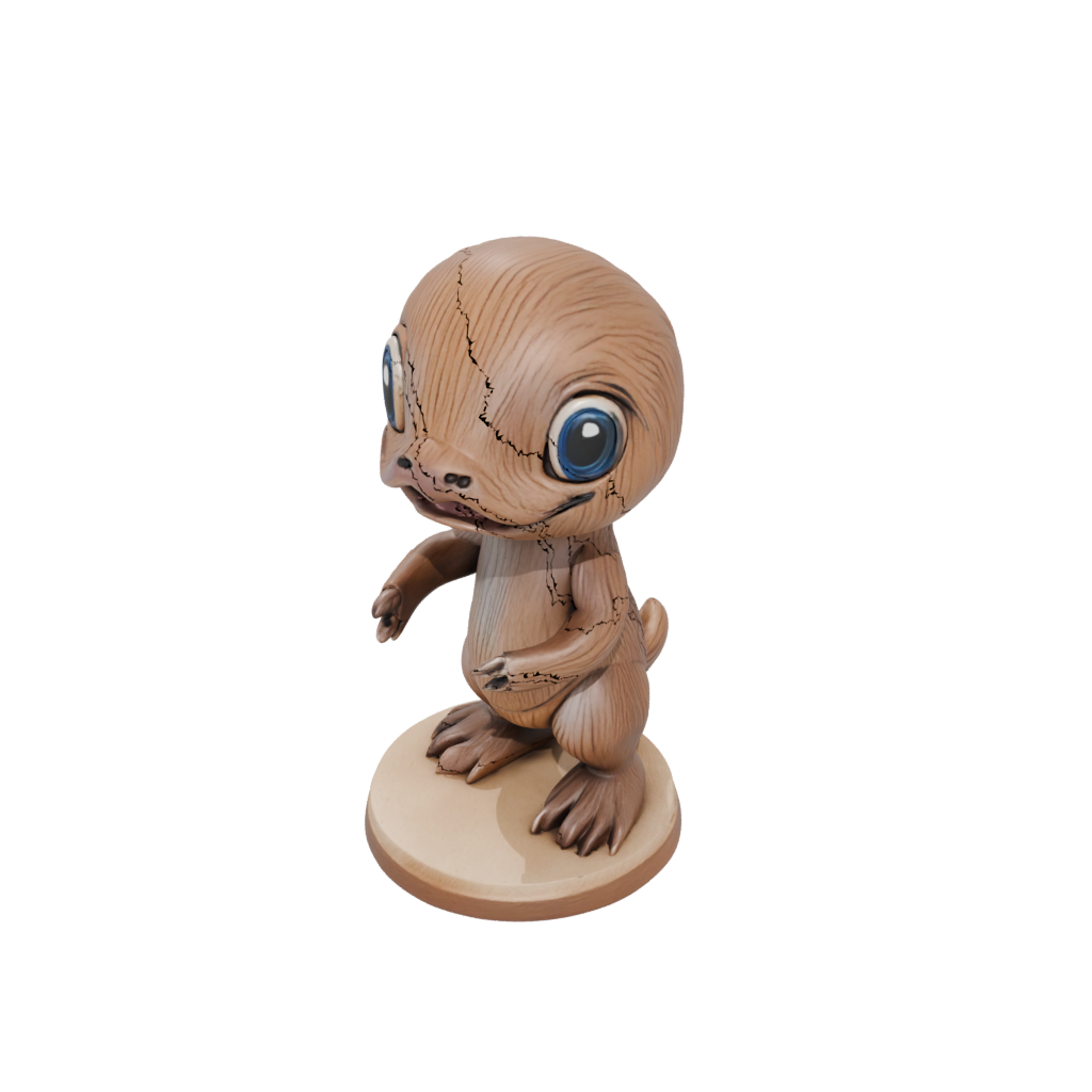 Woodgrain Chibi Flexi Platypus
