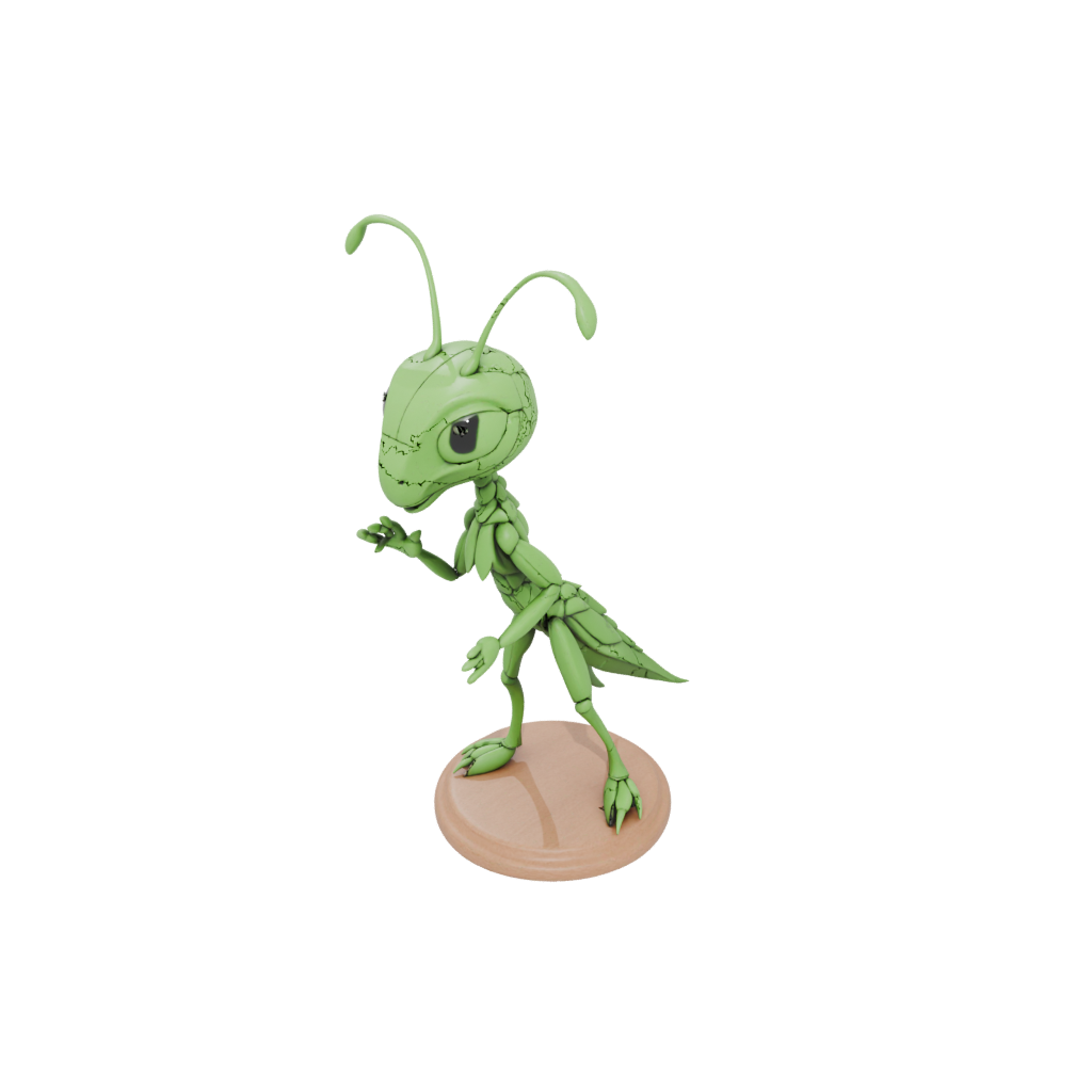 Woodgrain Chibi Flexi Praying Mantis