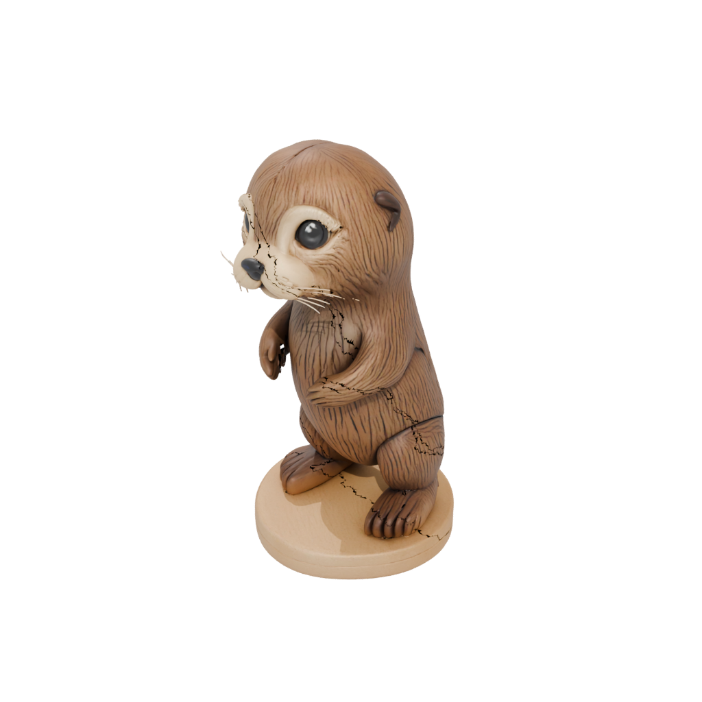 Woodgrain Chibi Flexi Sea Otter