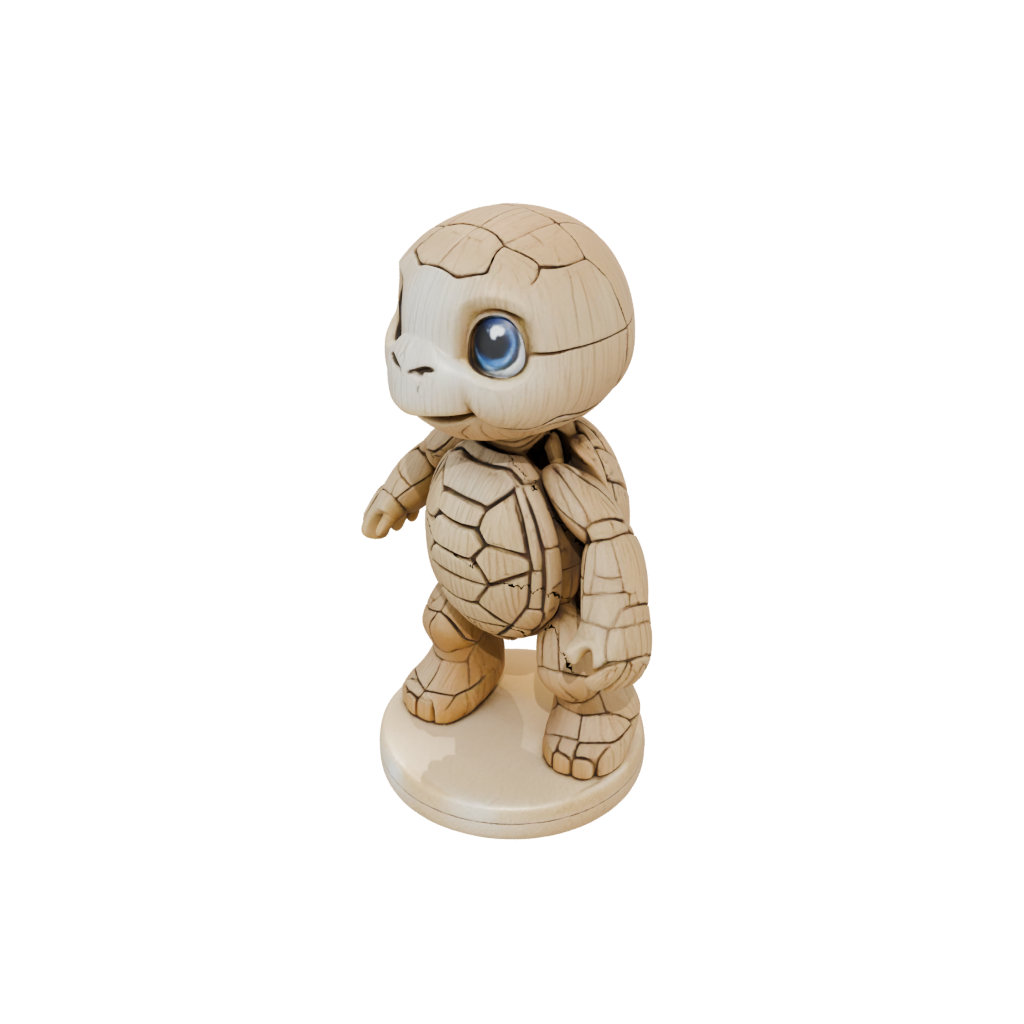 Woodgrain Chibi Flexi Sea Turtle