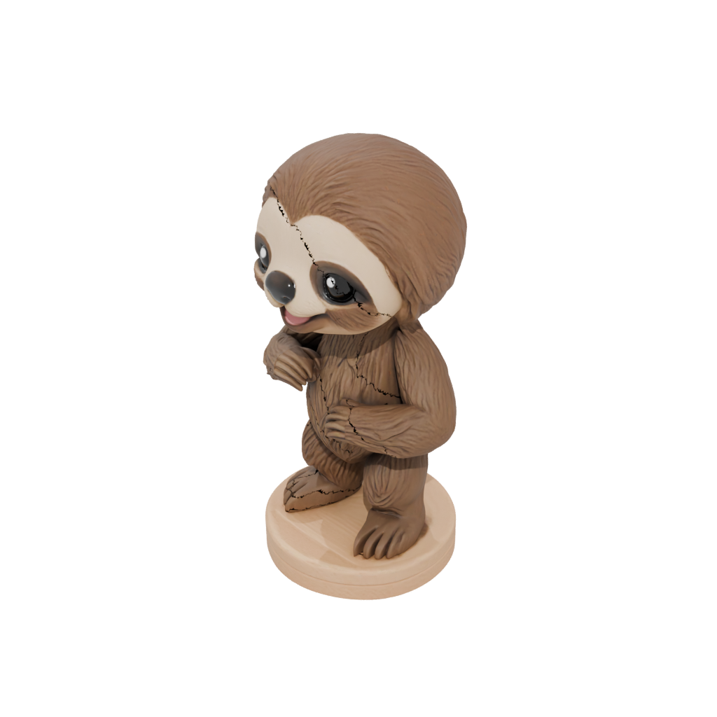 Woodgrain Chibi Flexi Sloth