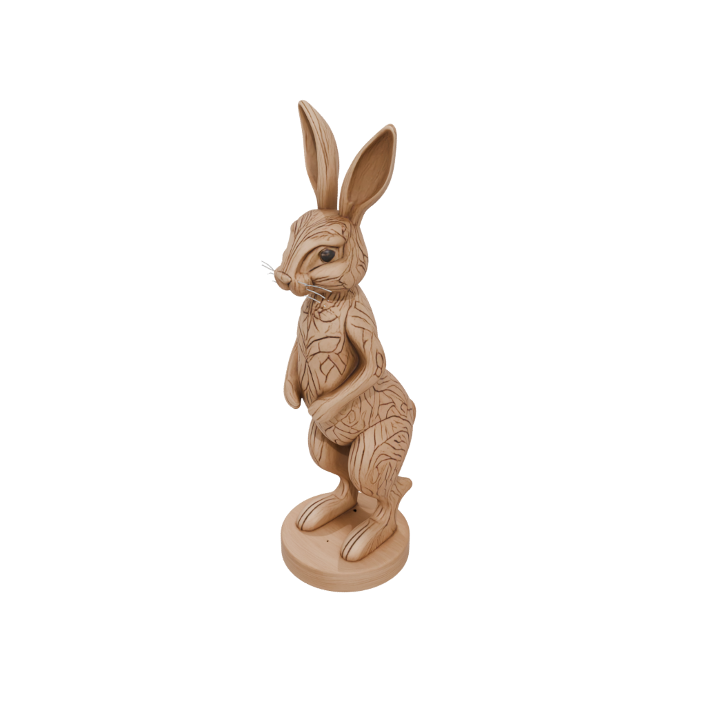Woodgrain Floral Flexi Bunny Rabbit