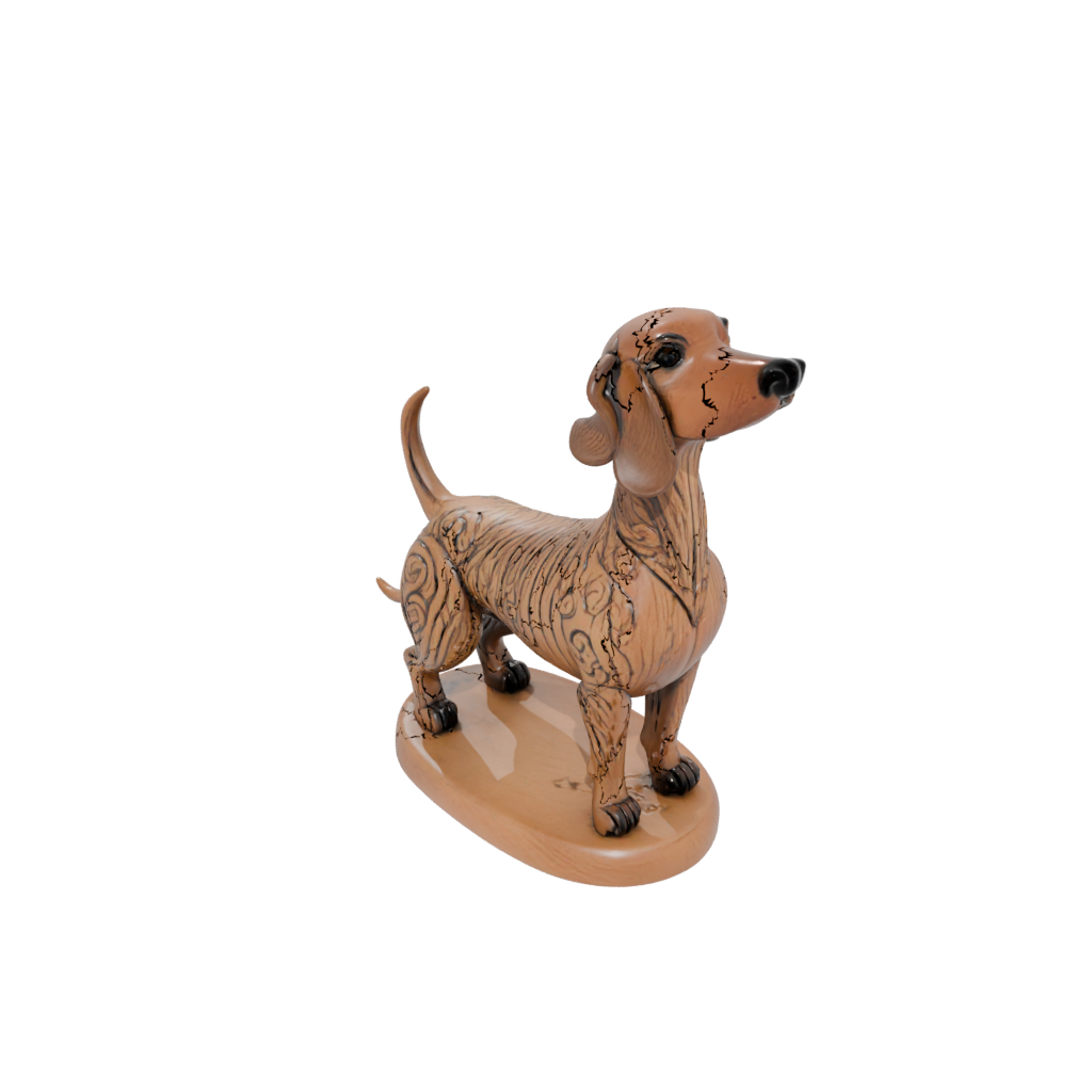 Woodgrain Floral Flexi Dachshund Dog