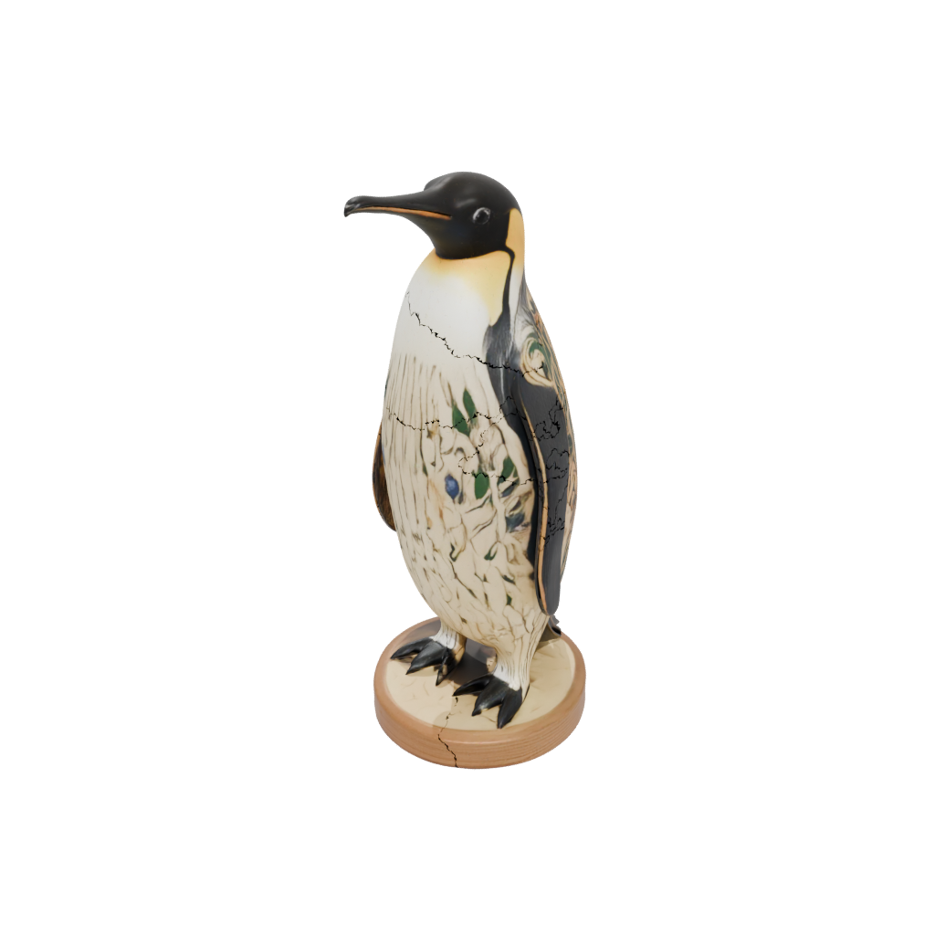 Woodgrain Floral Flexi Emperor Penguin