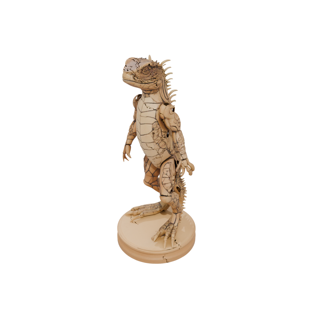 Woodgrain Floral Flexi Iguana