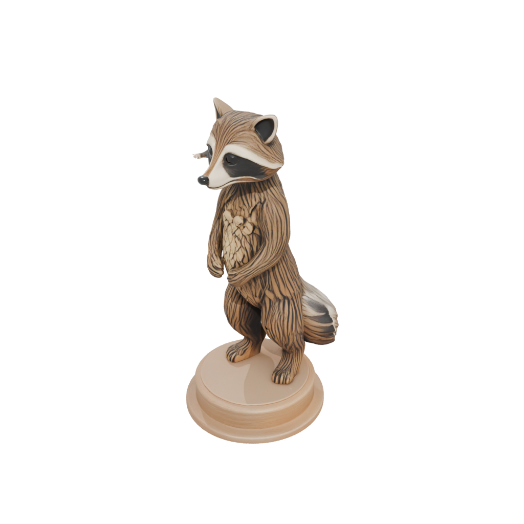 Woodgrain Floral Flexi Raccoon