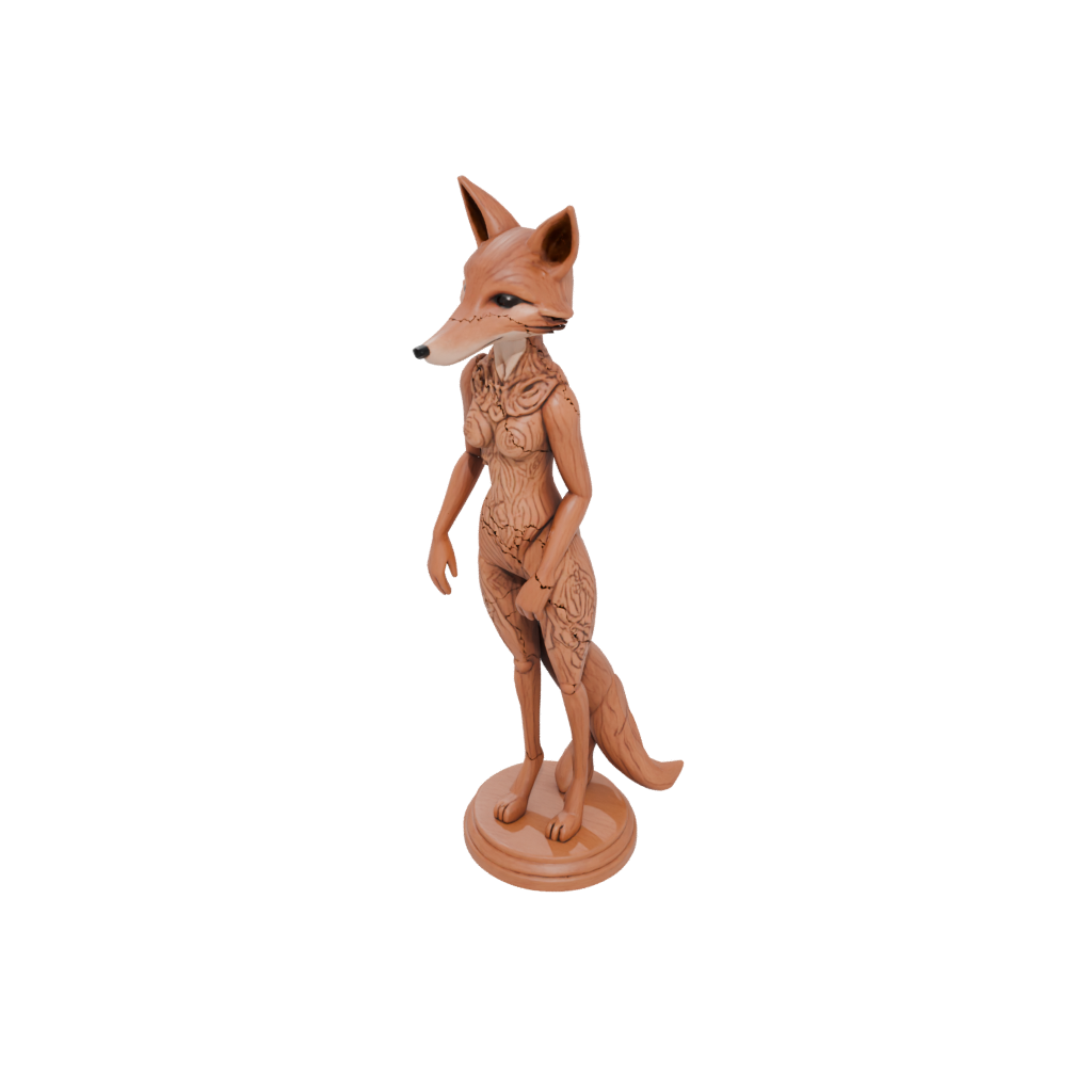 Woodgrain Floral Flexi Red Fox