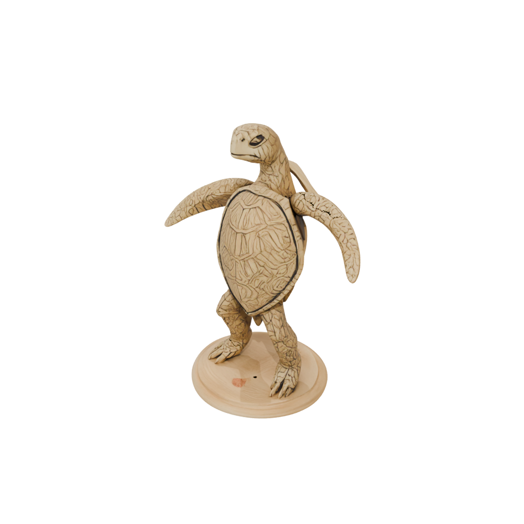 Woodgrain Floral Flexi Sea Turtle