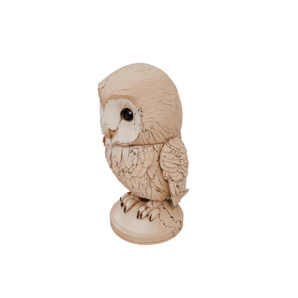 Woodgrain Kawaii Flexi Barn Owl