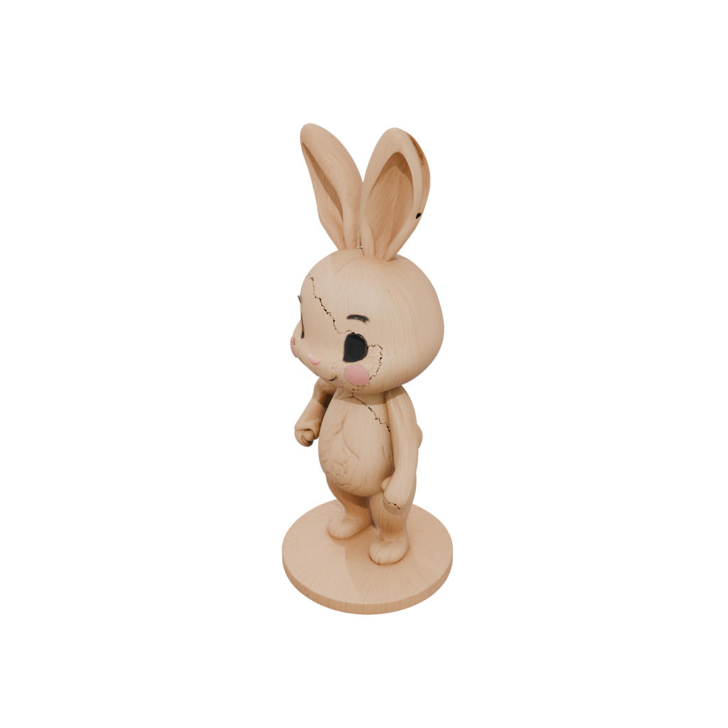 Woodgrain Kawaii Flexi Bunny Rabbit