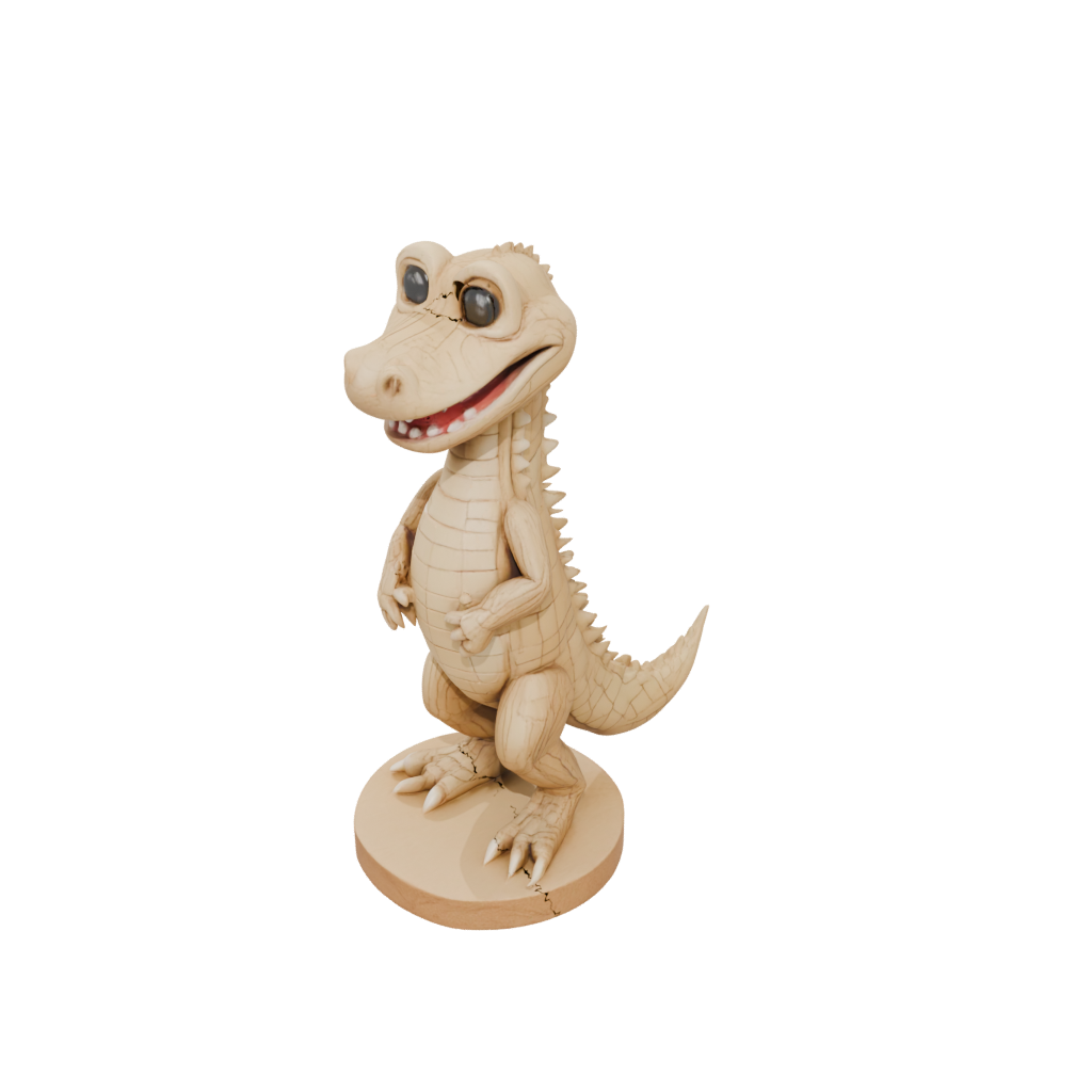 Woodgrain Kawaii Flexi Crocodile