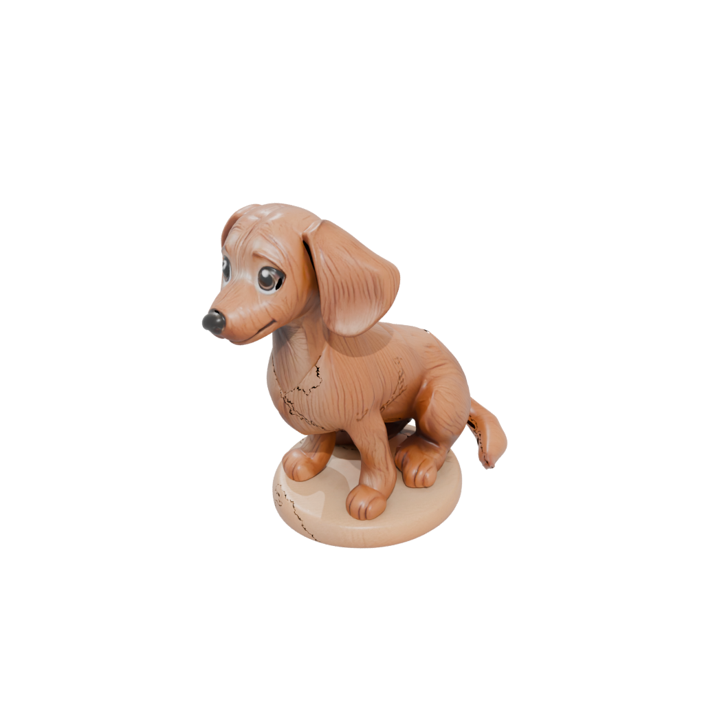 Woodgrain Kawaii Flexi Dachshund Dog