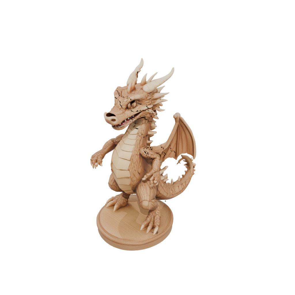 Woodgrain Kawaii Flexi Dragon