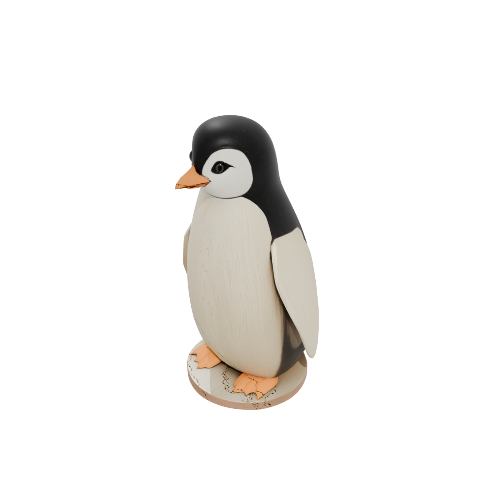 Woodgrain Kawaii Flexi Emperor Penguin
