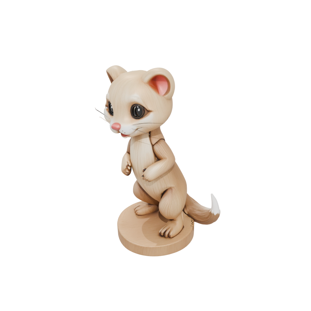 Woodgrain Kawaii Flexi Ferret