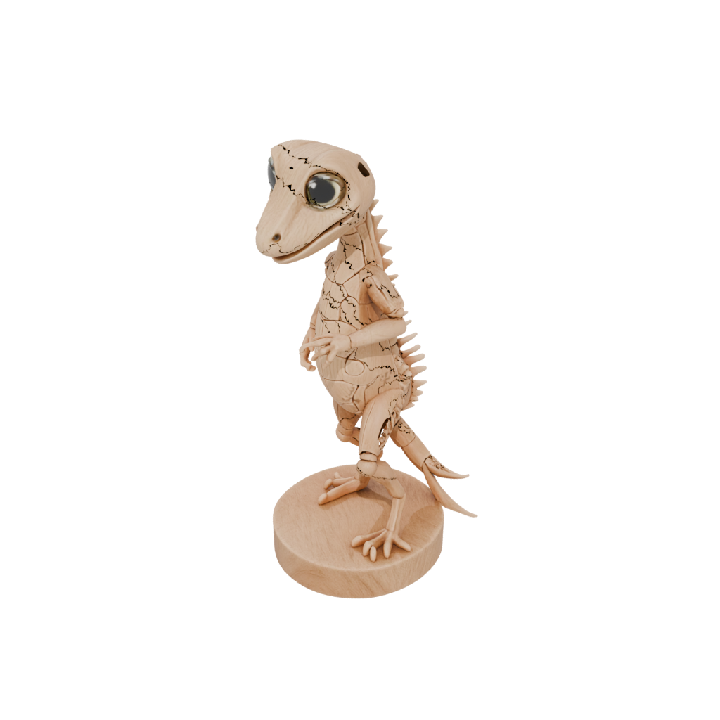Woodgrain Kawaii Flexi Gecko