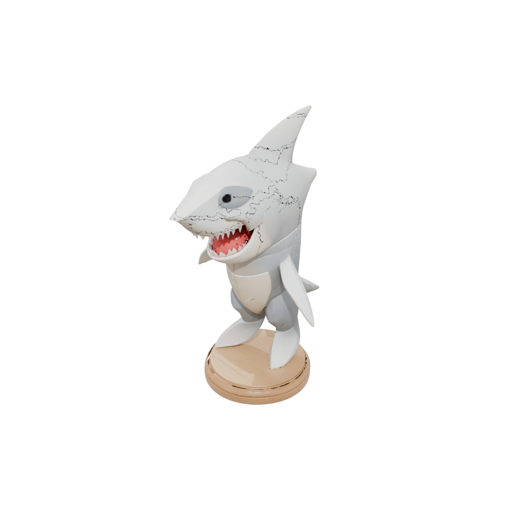 Woodgrain Kawaii Flexi Great White Shark