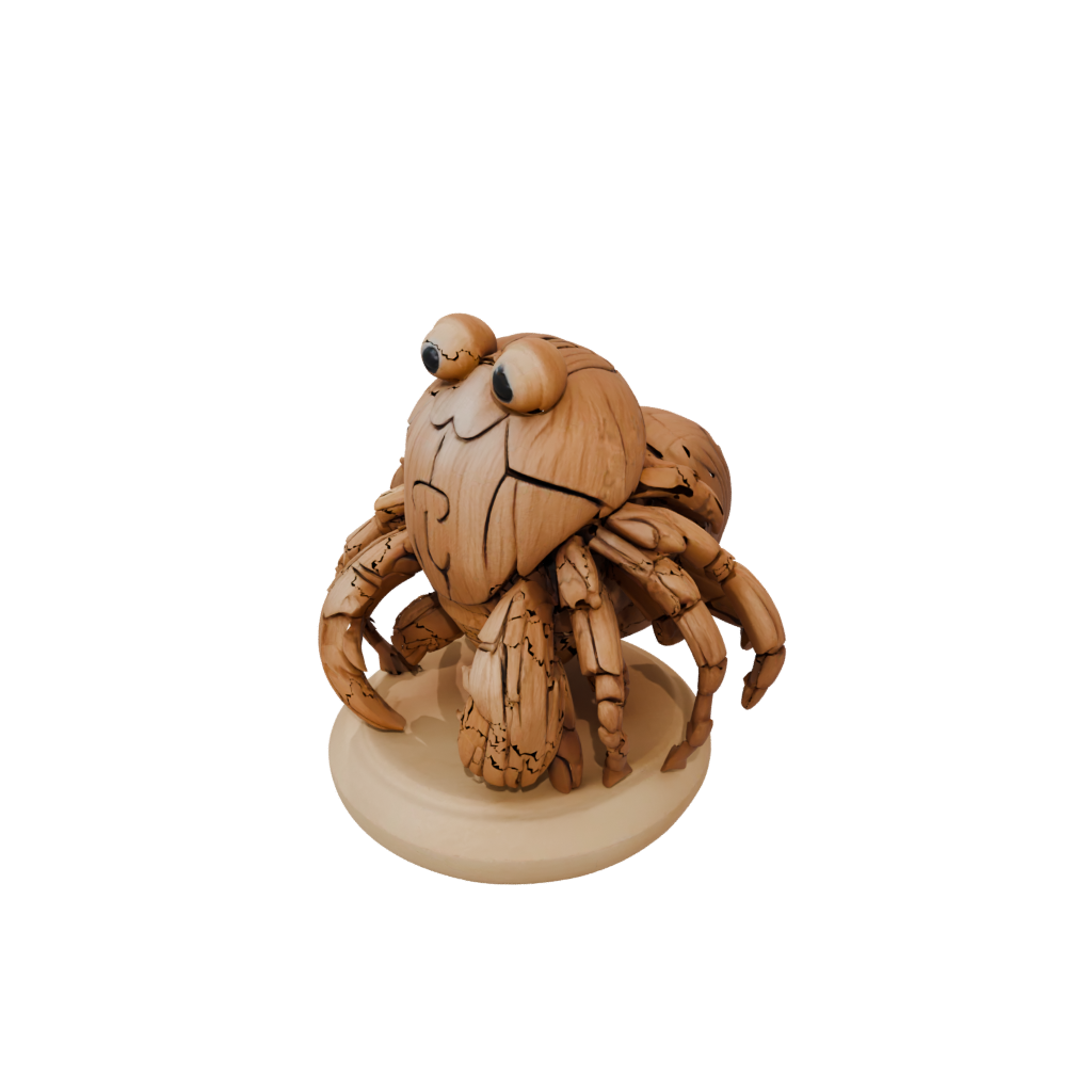 Woodgrain Kawaii Flexi Hermit Crab