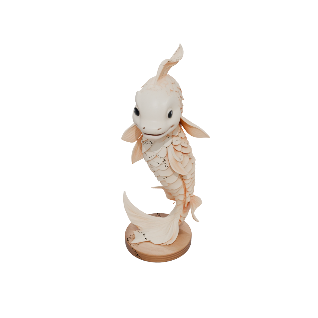 Woodgrain Kawaii Flexi Koi Fish