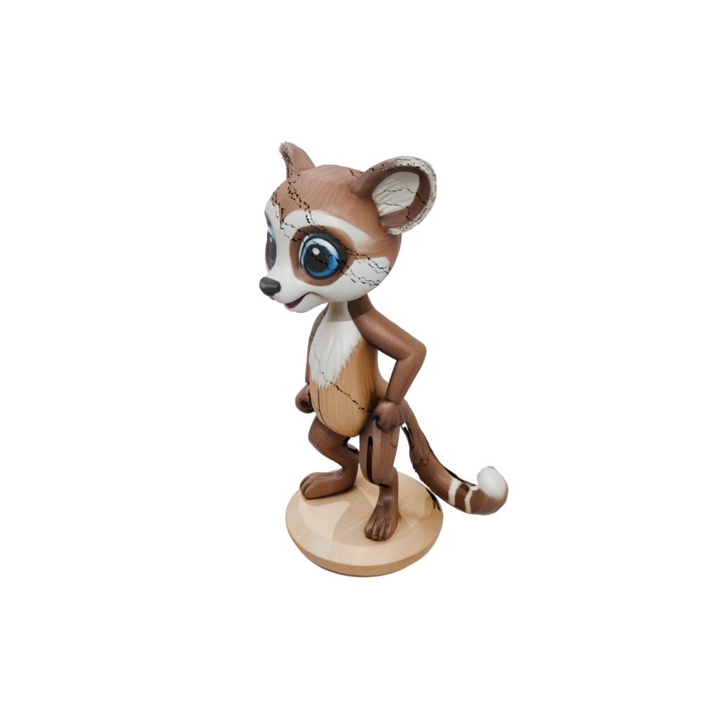 Woodgrain Kawaii Flexi Lemur