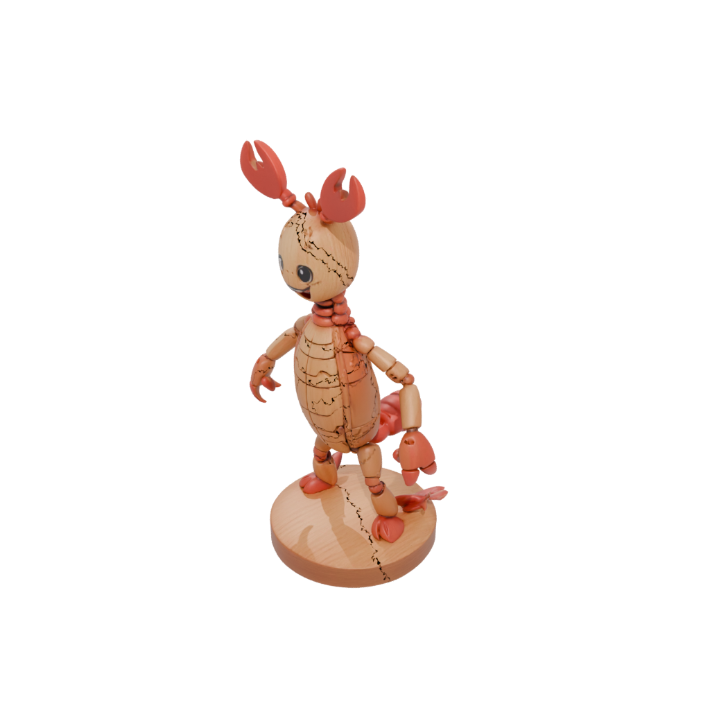 Woodgrain Kawaii Flexi Lobster