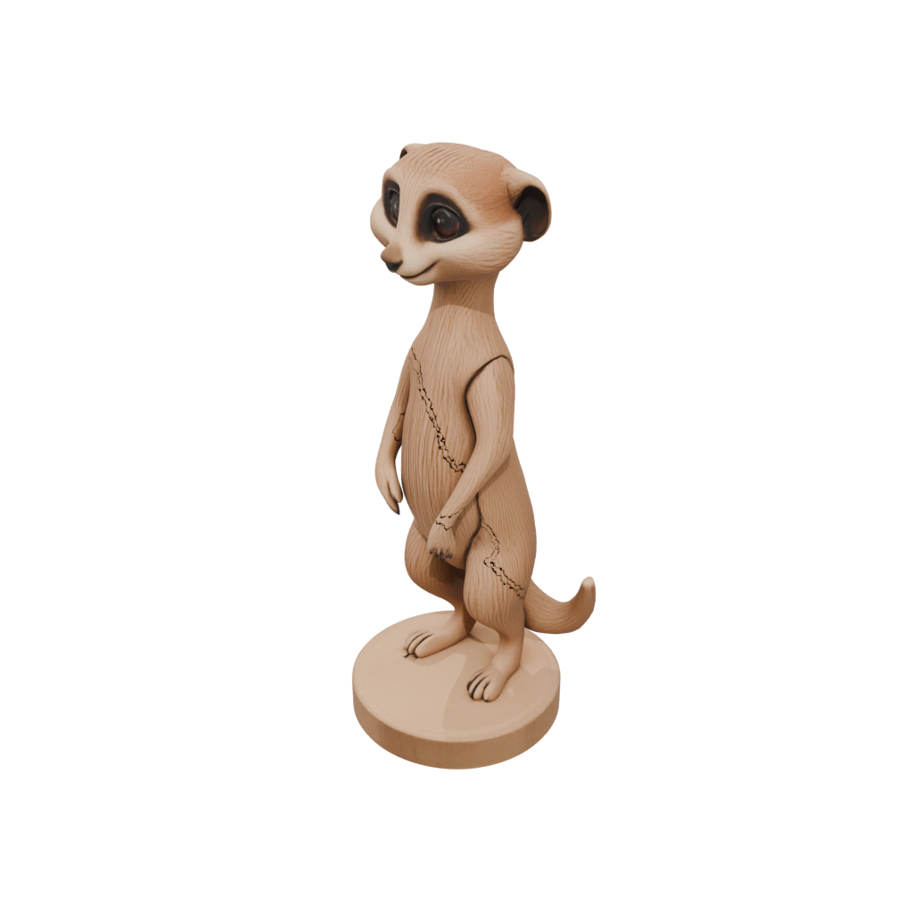 Woodgrain Kawaii Flexi Meerkat