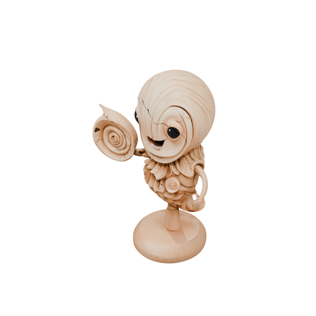 Woodgrain Kawaii Flexi Nautilus