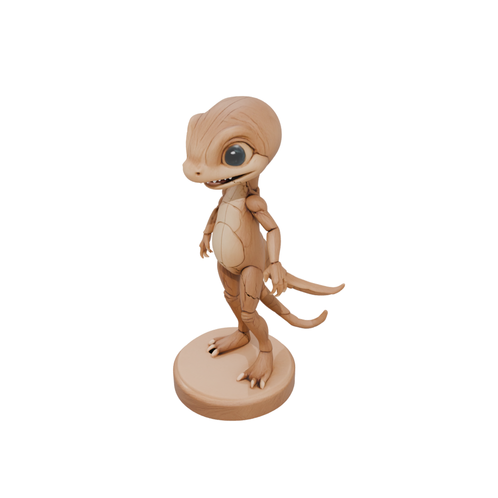 Woodgrain Kawaii Flexi Newt