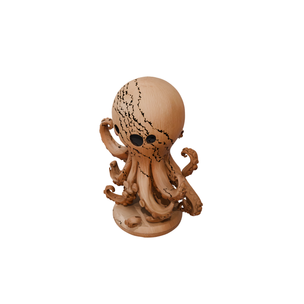 Woodgrain Kawaii Flexi Octopus