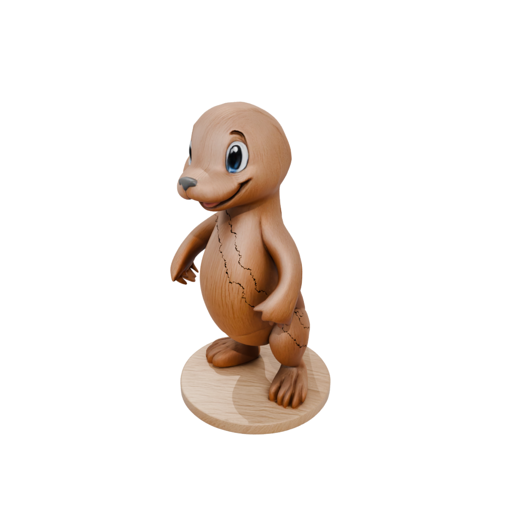 Woodgrain Kawaii Flexi Platypus