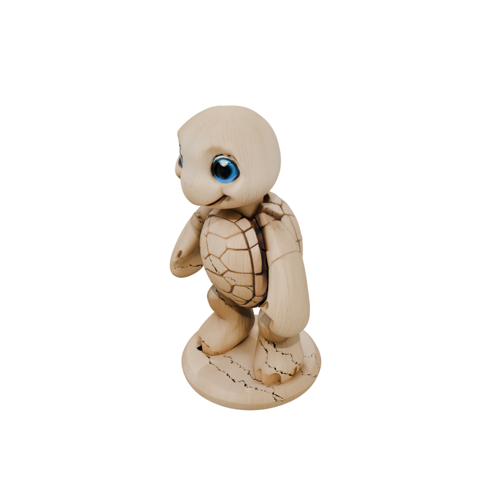 Woodgrain Kawaii Flexi Sea Turtle