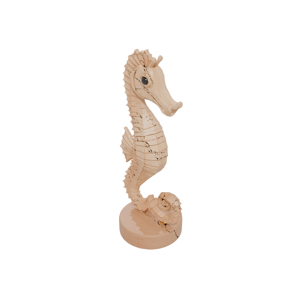 Woodgrain Kawaii Flexi Seahorse