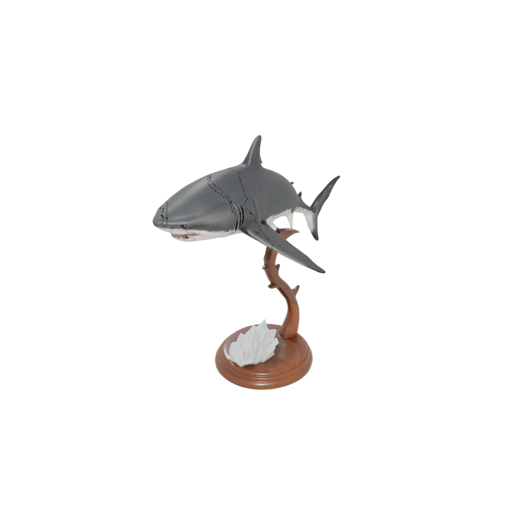 Woodgrain Realistic Flexi Great White Shark